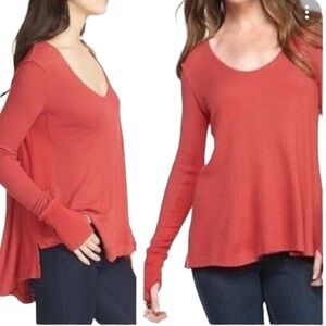 WE THE FREE red/reddish Orange Long Sleeve Thermal Tunic Size XS